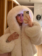 Ulaine | Oversized Hooded Faux Fur Coat