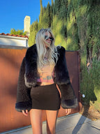Ulaine | Oversized Hooded Faux Fur Coat