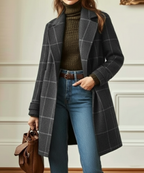 Ulara | Wool Blend Check Coat