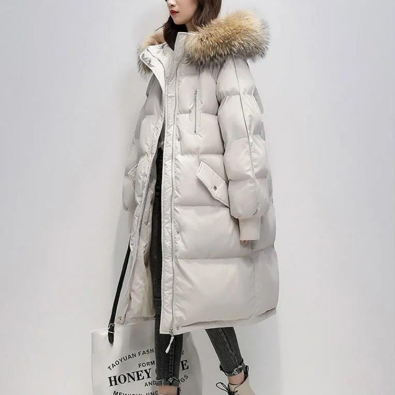 Veranne | Long Puffer Parka with Faux Fur Hood