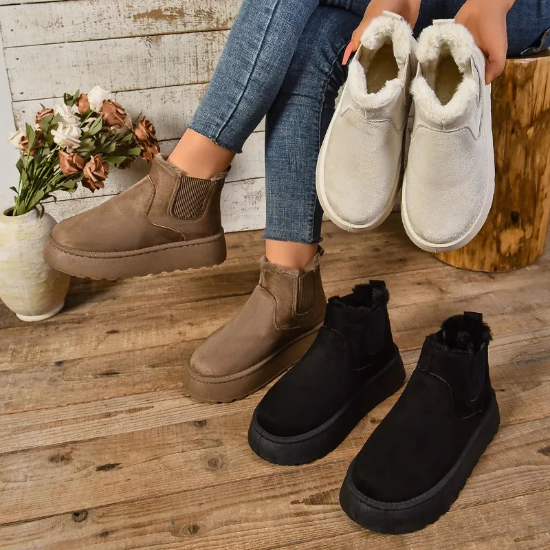 Verara | Suede Fur Lined Ankle Winter Boots
