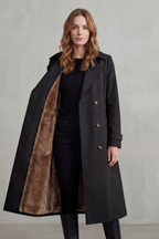 Vioanne | Faux Fur Lined Double-Breasted Trench Coat