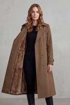 Vioanne | Faux Fur Lined Double-Breasted Trench Coat