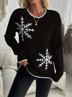 Vioenne | Snowflake Jacquard Knit Christmas Sweater