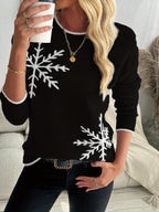 Vioenne | Snowflake Jacquard Knit Christmas Sweater