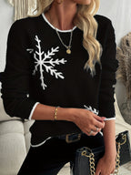 Vioenne | Snowflake Jacquard Knit Christmas Sweater