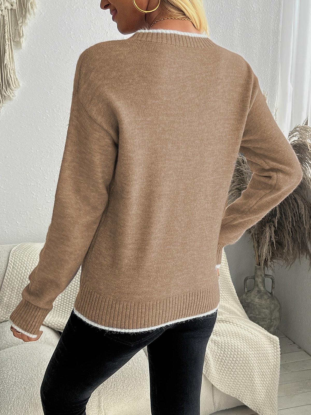 Vioenne | Snowflake Jacquard Knit Christmas Sweater