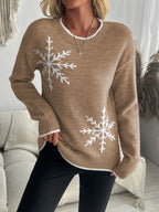 Vioenne | Snowflake Jacquard Knit Christmas Sweater