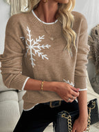 Vioenne | Snowflake Jacquard Knit Christmas Sweater