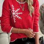 Vioenne | Snowflake Jacquard Knit Christmas Sweater