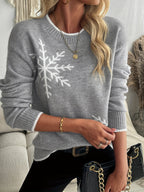 Vioenne | Snowflake Jacquard Knit Christmas Sweater