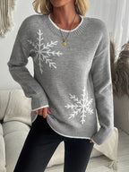 Vioenne | Snowflake Jacquard Knit Christmas Sweater