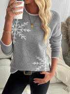 Vioenne | Snowflake Jacquard Knit Christmas Sweater