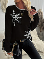 Vioenne | Snowflake Jacquard Knit Christmas Sweater