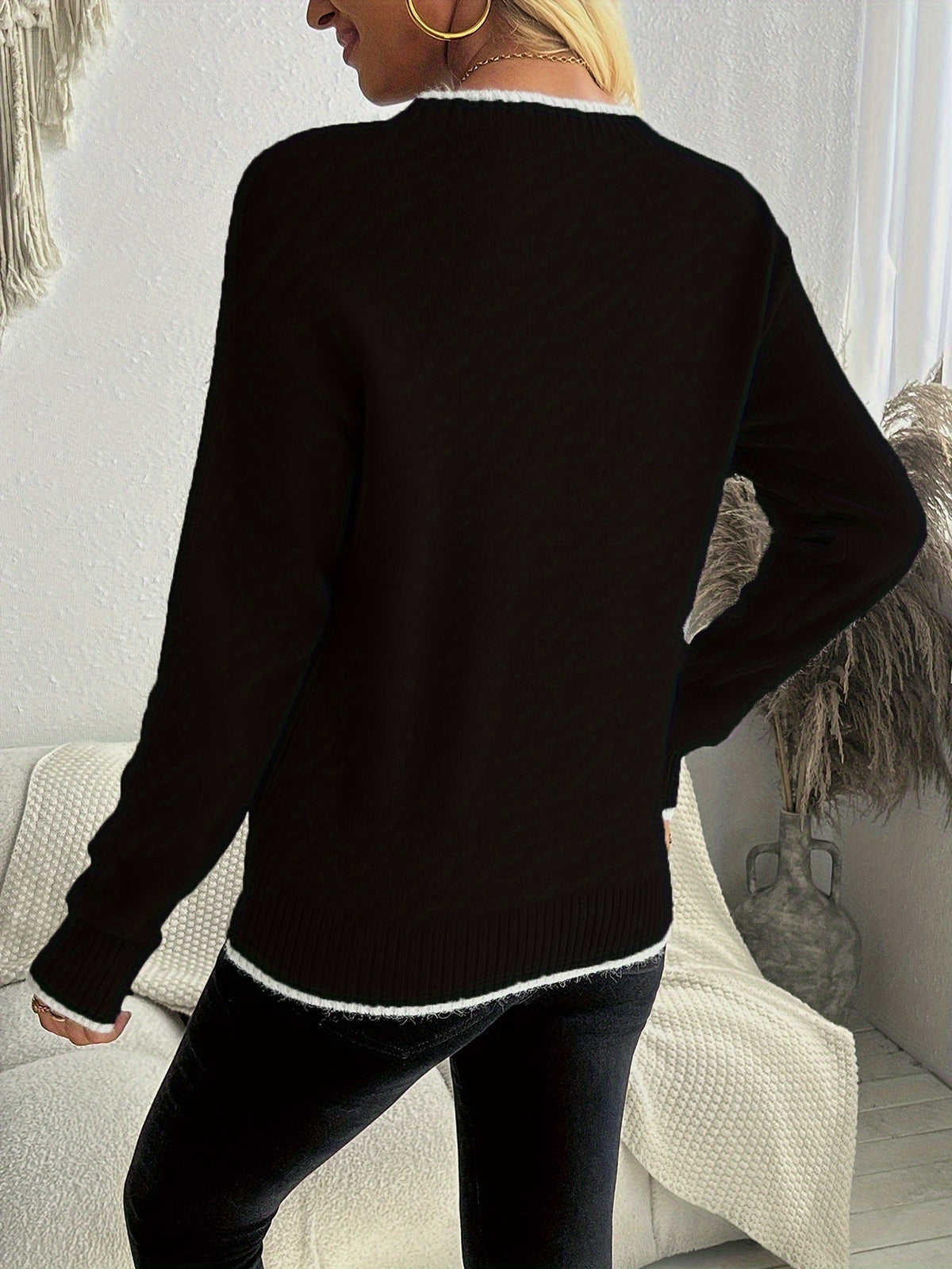 Vioenne | Snowflake Jacquard Knit Christmas Sweater