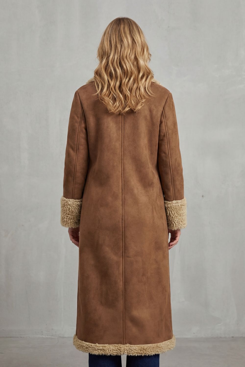 Wilhelmine | Long Winter Coat with Shearling Trim