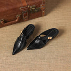 Winanne | Pointed Lambskin Leather Mules