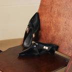 Winanne | Pointed Lambskin Leather Mules