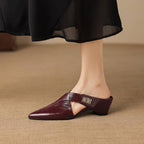 Winanne | Pointed Lambskin Leather Mules