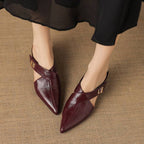 Winanne | Pointed Lambskin Leather Mules