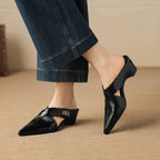 Winanne | Pointed Lambskin Leather Mules