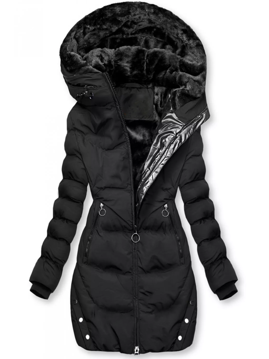 Winette | Long Puffer Jacket with Faux Fur Lined Hood