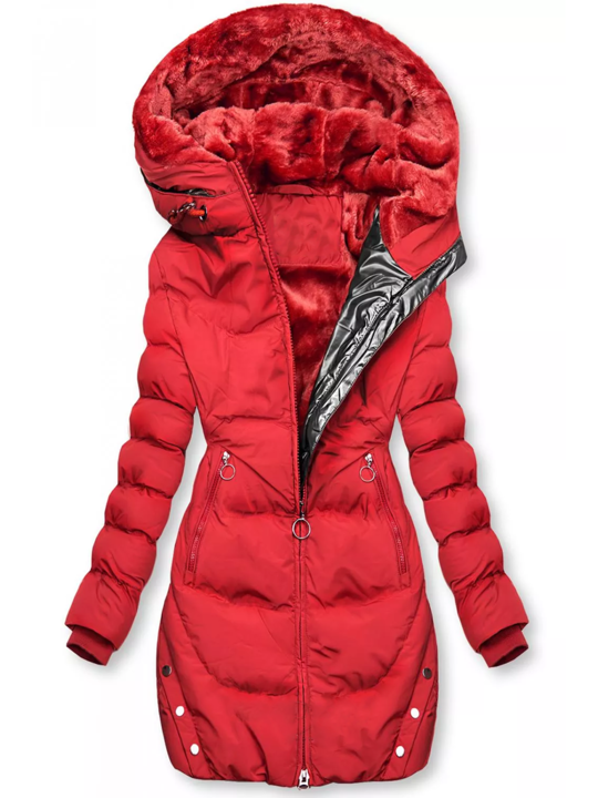 Winette | Long Puffer Jacket with Faux Fur Lined Hood