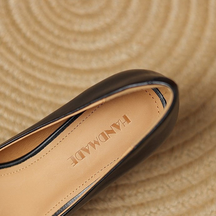 Winisse | Pleated Square-Toe Leather Pumps