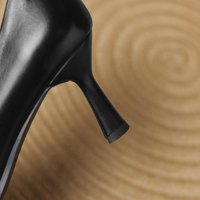 Winisse | Pleated Square-Toe Leather Pumps
