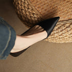 Wylana | Pointed Leather Kitten Heel Pumps 1.6 Inch