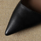 Wylana | Pointed Leather Kitten Heel Pumps 1.6 Inch