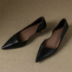 Wylana | Pointed Leather Kitten Heel Pumps 1.6 Inch