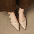 Wylana | Pointed Leather Kitten Heel Pumps 1.6 Inch