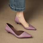 Wylana | Pointed Leather Kitten Heel Pumps 1.6 Inch