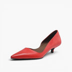 Wylana | Pointed Leather Kitten Heel Pumps 1.6 Inch