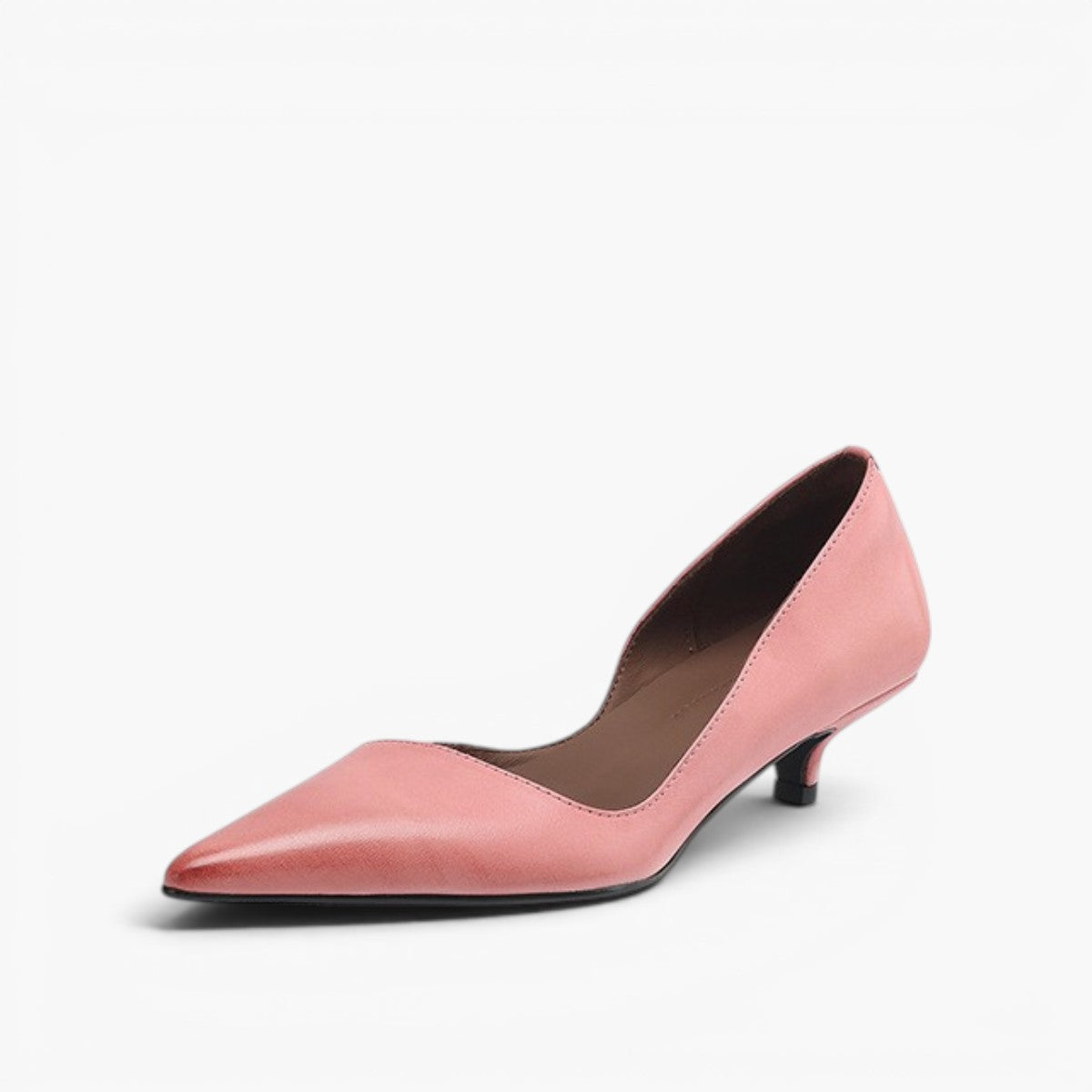 Wylana | Pointed Leather Kitten Heel Pumps 1.6 Inch