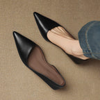 Wylana | Pointed Leather Kitten Heel Pumps 1.6 Inch