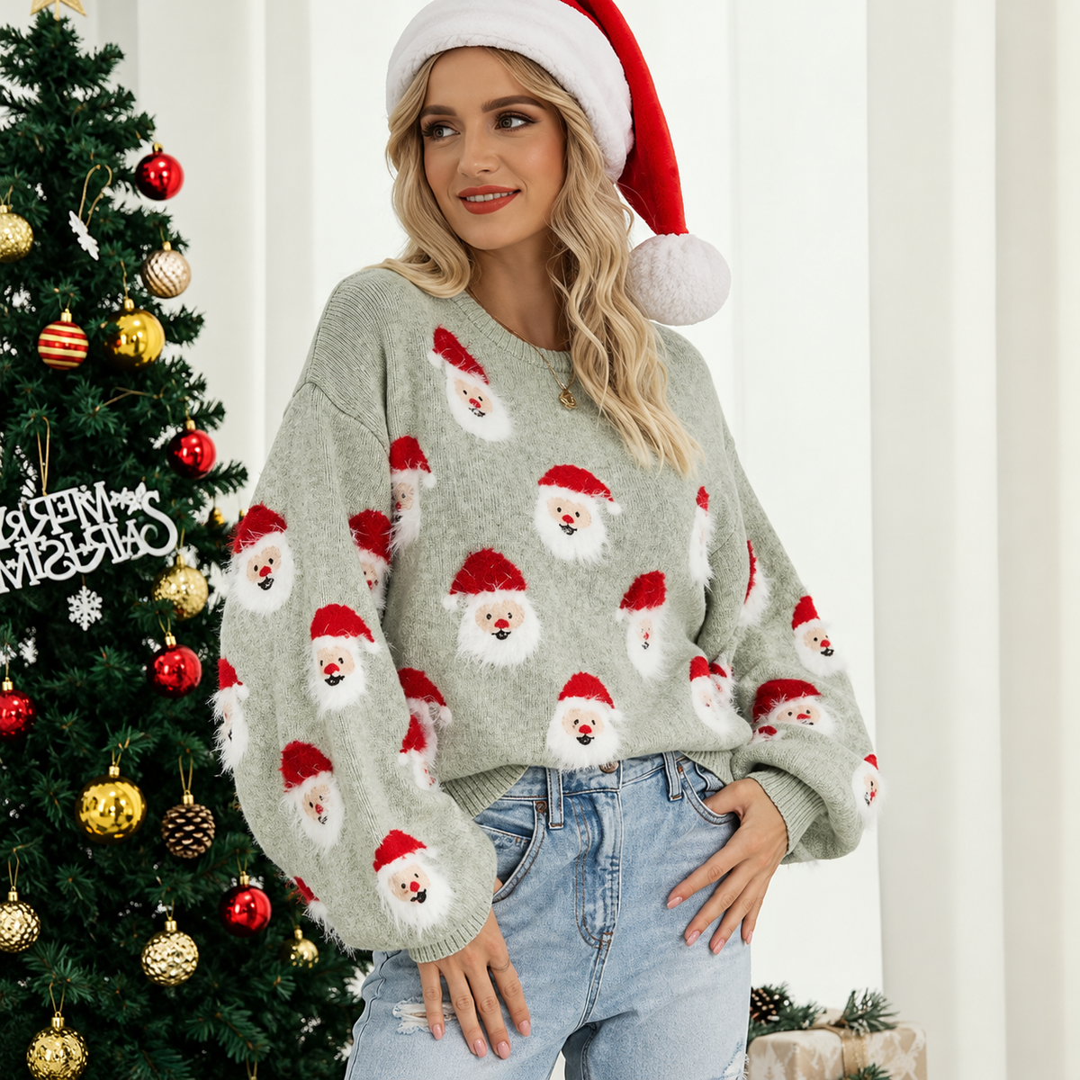 Wylina | Santa Knit Christmas Sweater