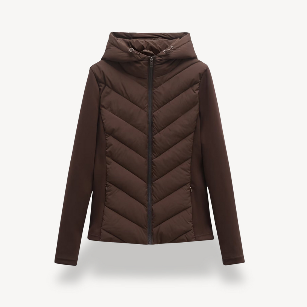 Ysara | Chevron Quilted Jacket with Hood