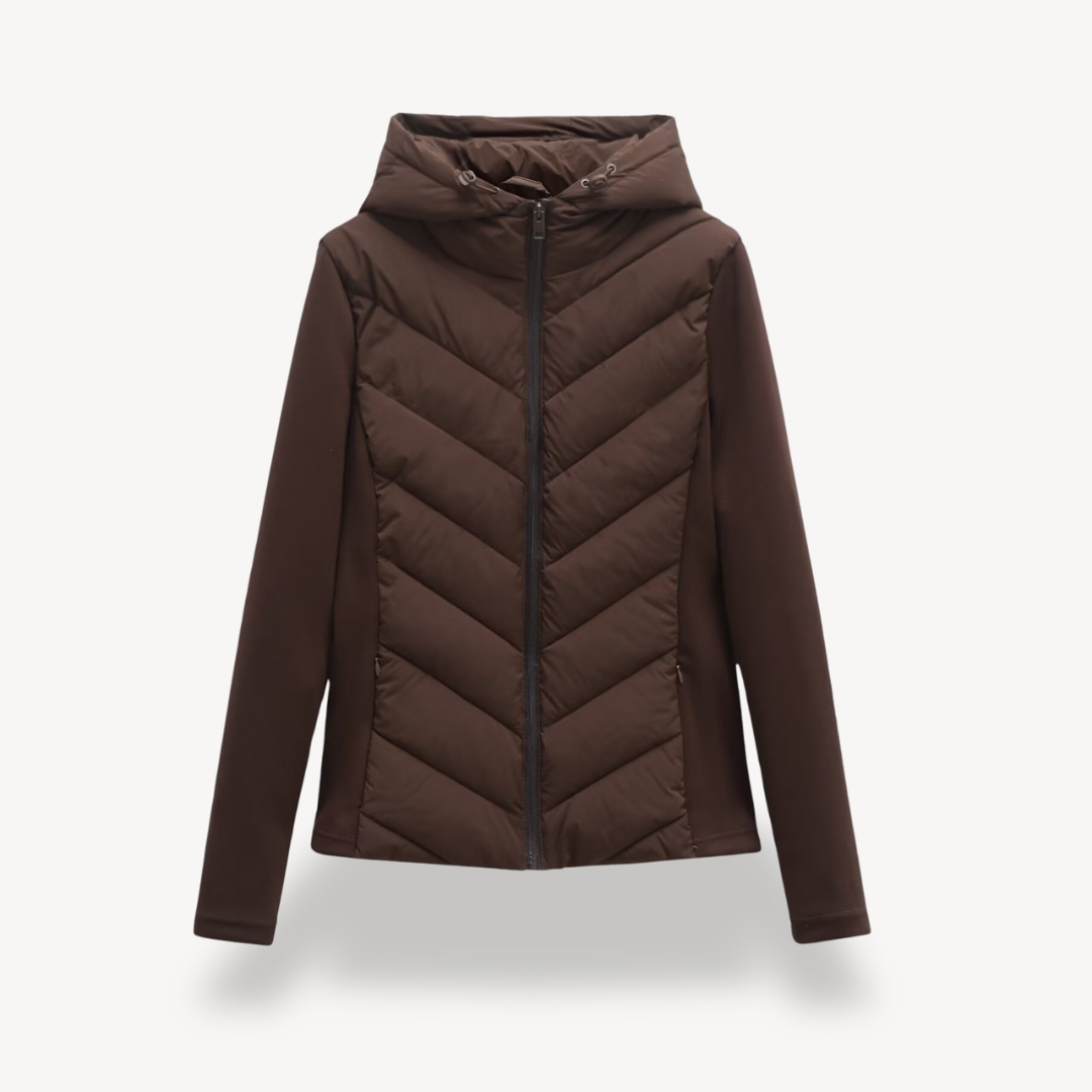 Ysara | Chevron Quilted Jacket with Hood