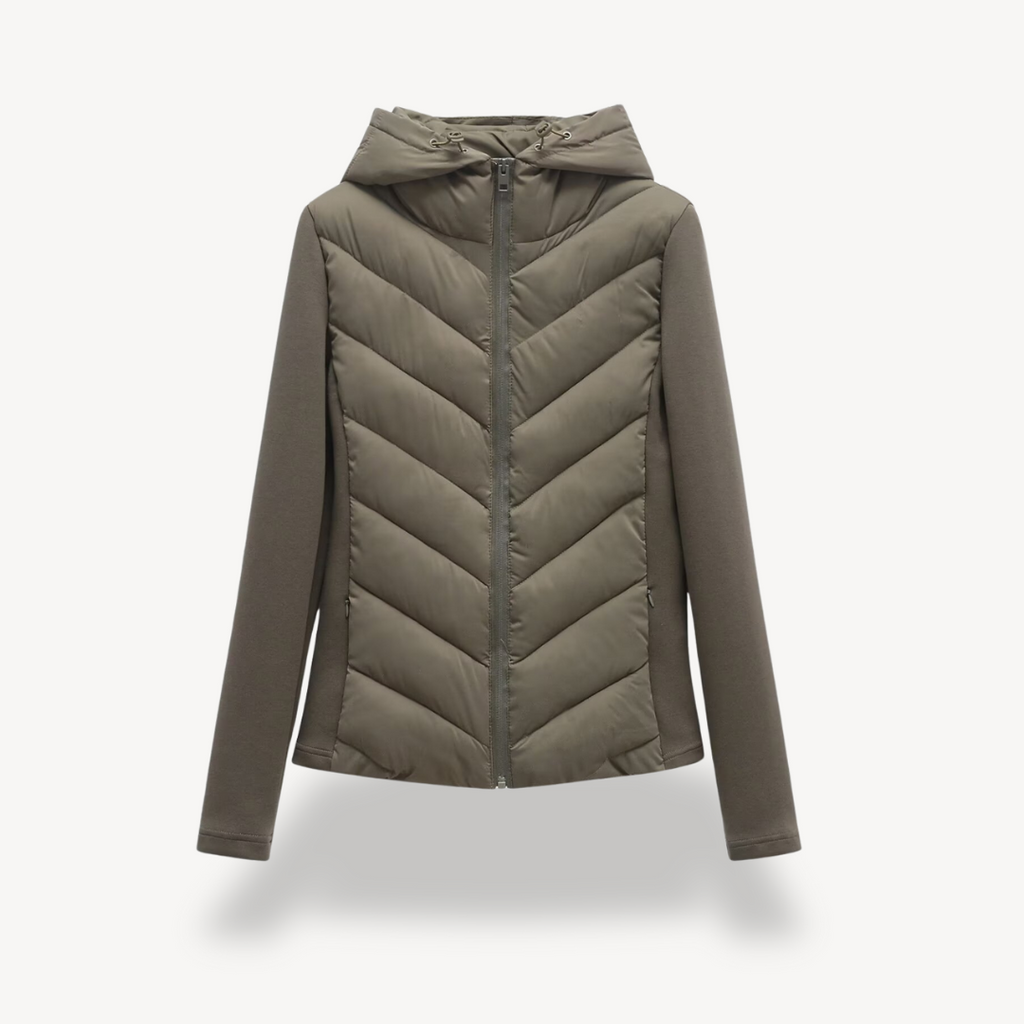 Ysara | Chevron Quilted Jacket with Hood
