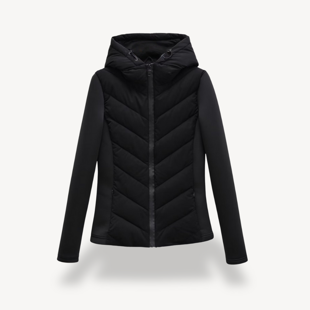 Ysara | Chevron Quilted Jacket with Hood