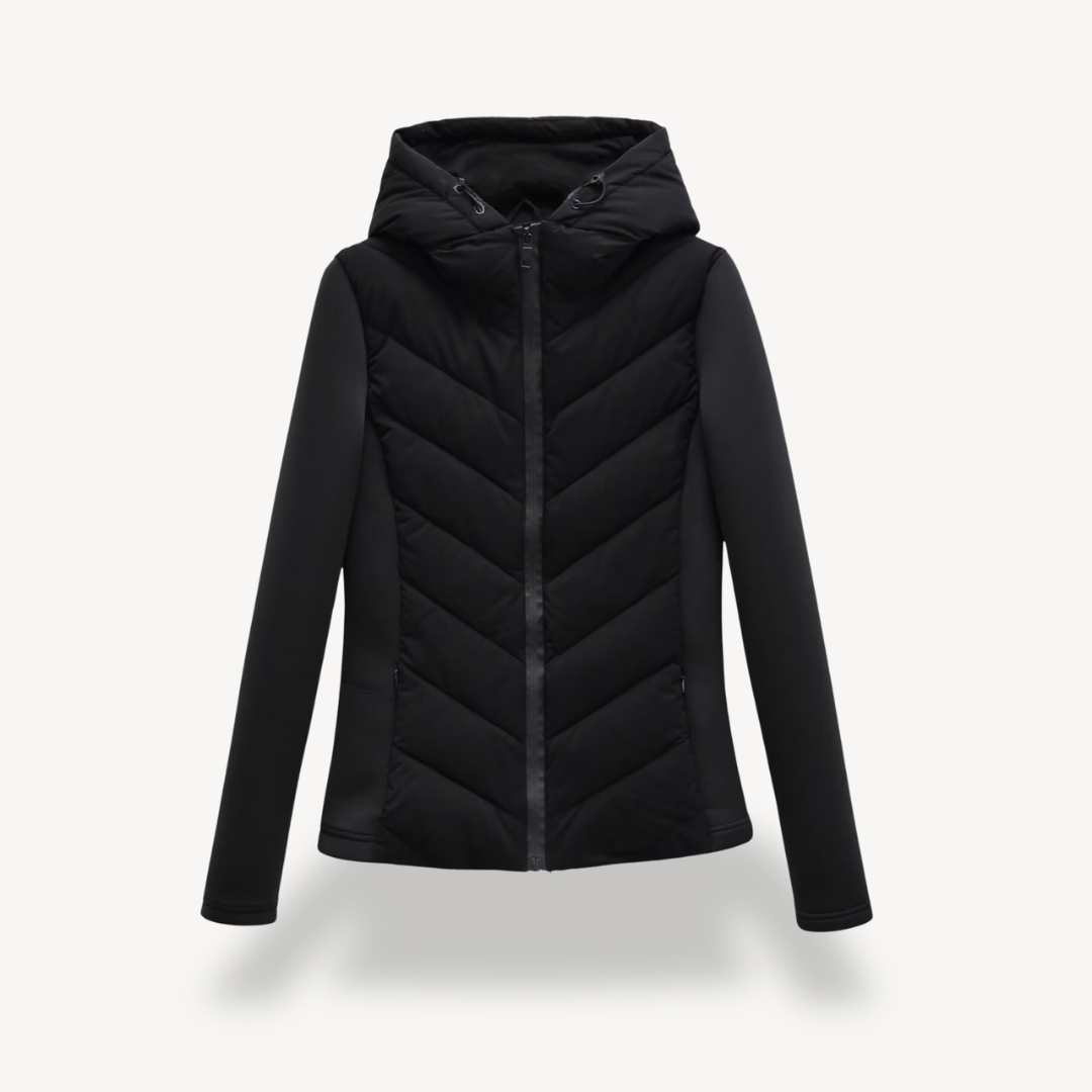 Ysara | Chevron Quilted Jacket with Hood