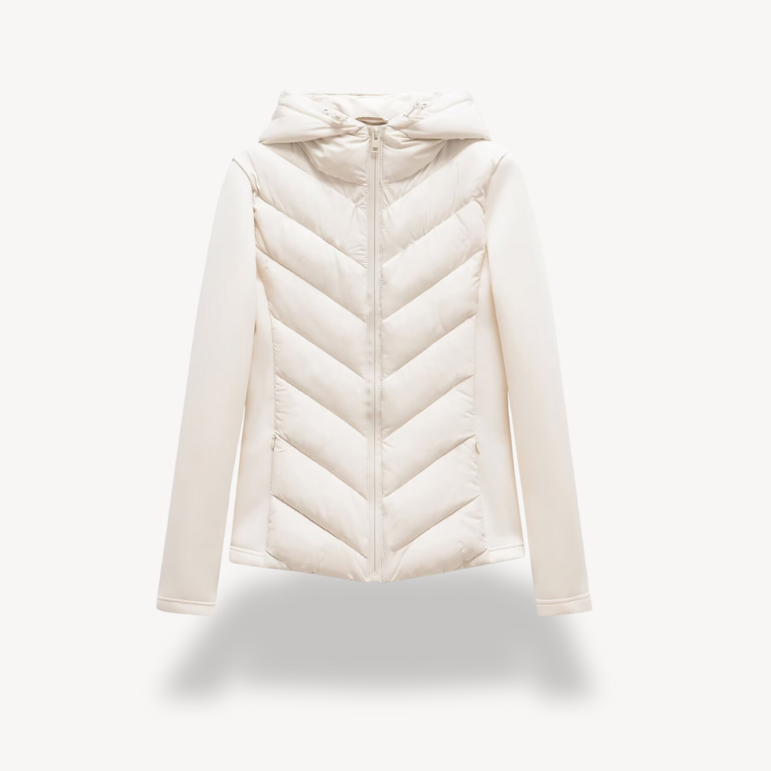 Ysara | Chevron Quilted Jacket with Hood