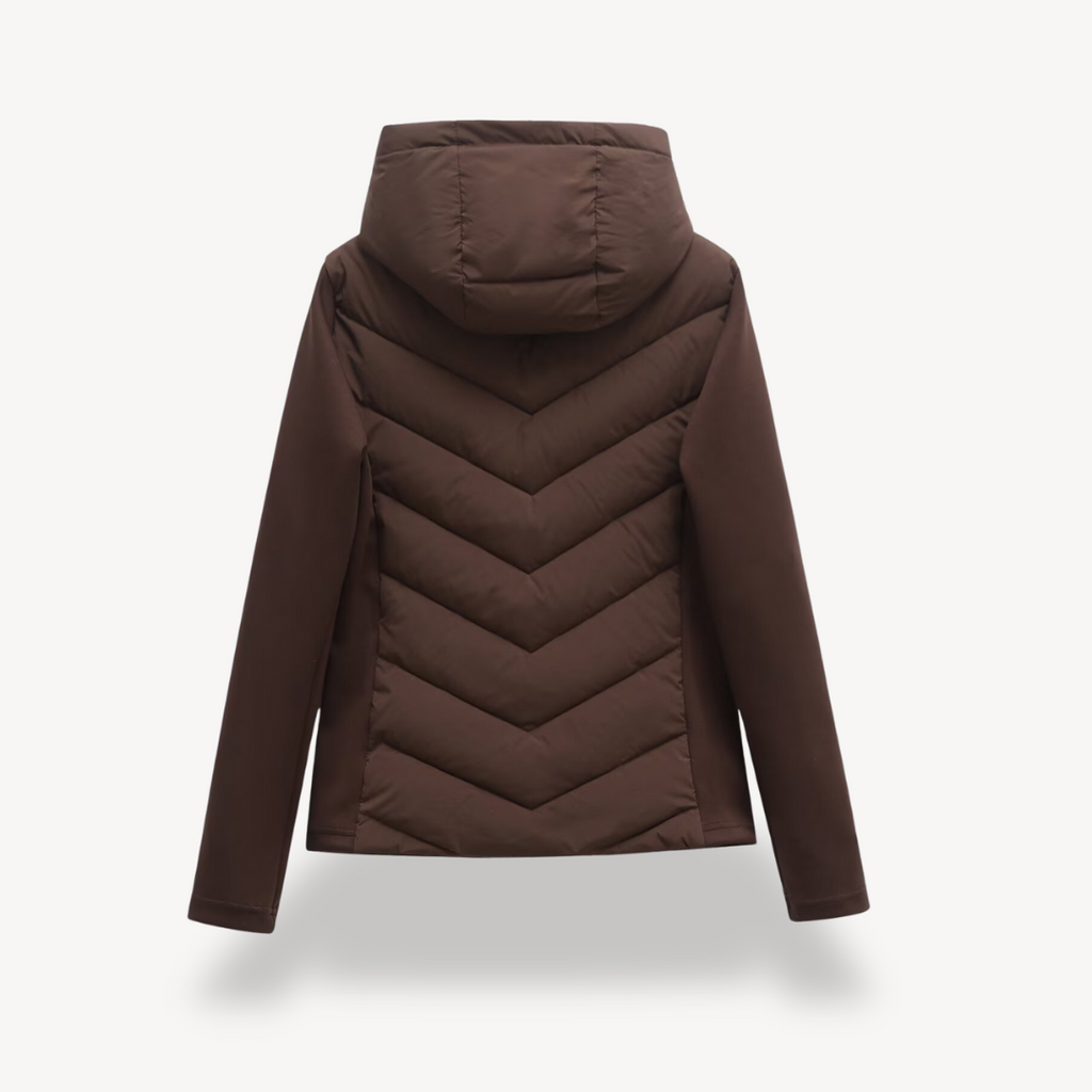 Ysara | Chevron Quilted Jacket with Hood