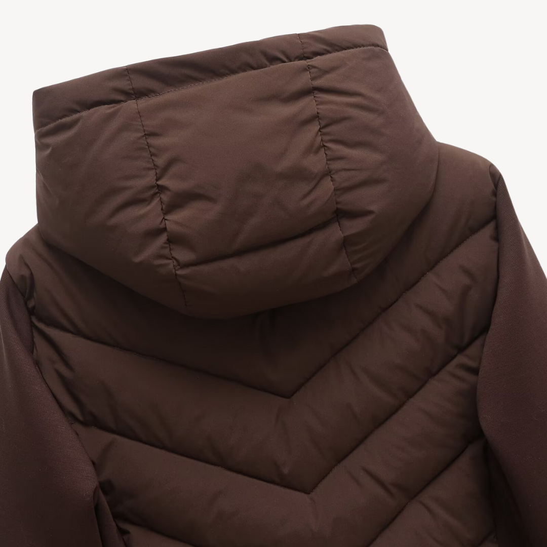 Ysara | Chevron Quilted Jacket with Hood