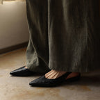 Ysolde | Pointed Slingback Leather Flats