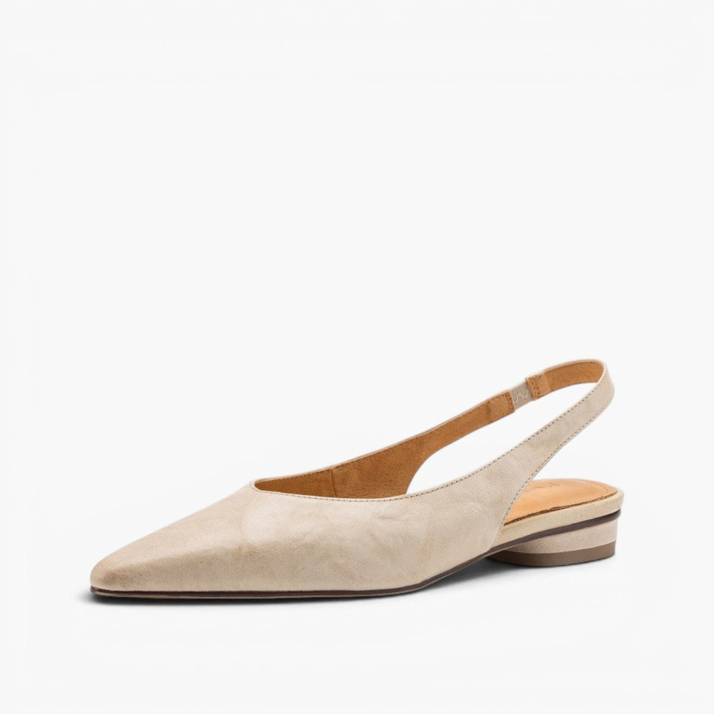 Ysolde | Pointed Slingback Leather Flats