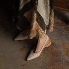 Ysolde | Pointed Slingback Leather Flats