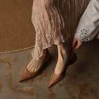Ysolde | Pointed Slingback Leather Flats